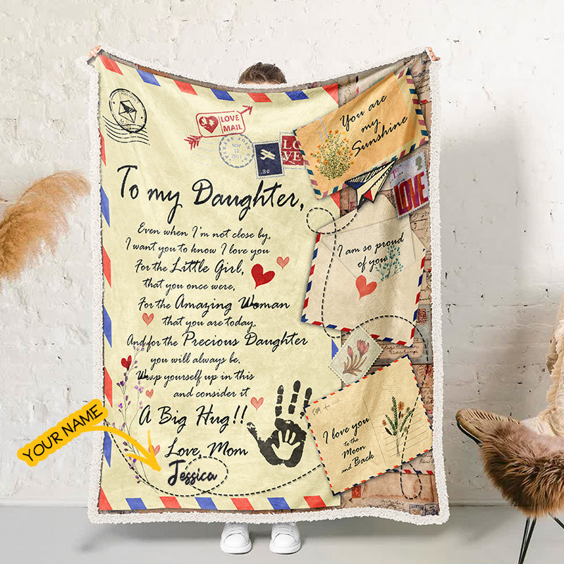 Personalized Blanket To Daughter Big Hug From Mom Blanket