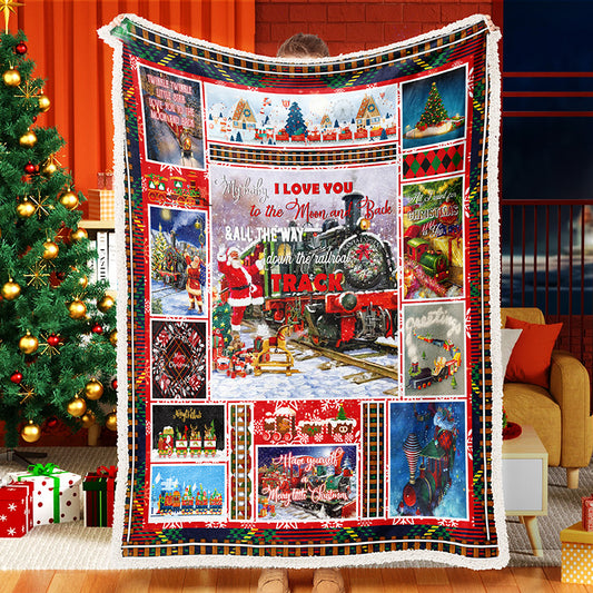 Christmas Santa Wishes Merry Christmas Throw Blanket Fleece Sherpa Blanket