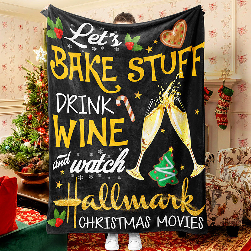 Celebrate Christmas Golden Champagne Hallmark Christmas Blanket Sherpa Fleece Blanket