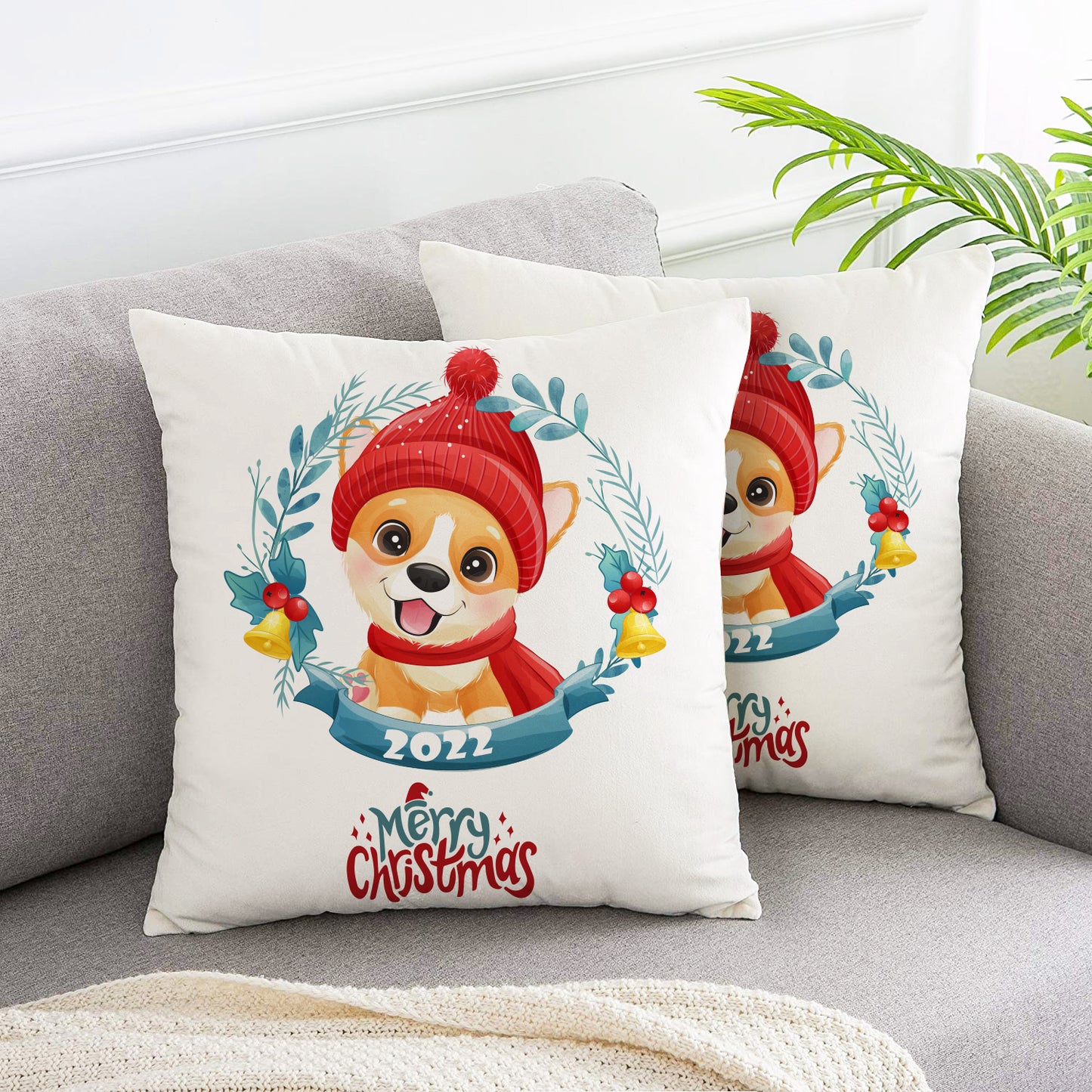 Garland Pet Christmas Celebration pillow covers 2pcs