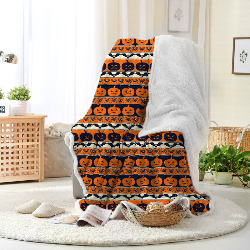 Jollyvogue Halloween Pumpkin Spider Bat Halloween Blanket 2022 Soft Sherpa And Fleece Blanket
