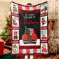 Red Truck Loaded With Christmas Tree Christmas Blanket Sherpa Fleece Blanket