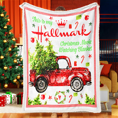 Red Truck Christmas Tree Hallmark Christmas Blanket Sherpa Fleece Blanket Hallmark Blanket