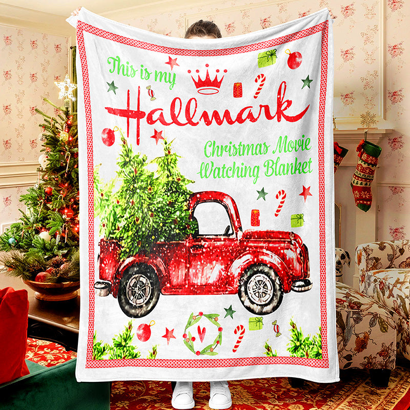 Red Truck Christmas Tree Hallmark Christmas Blanket Sherpa Fleece Blanket Hallmark Blanket