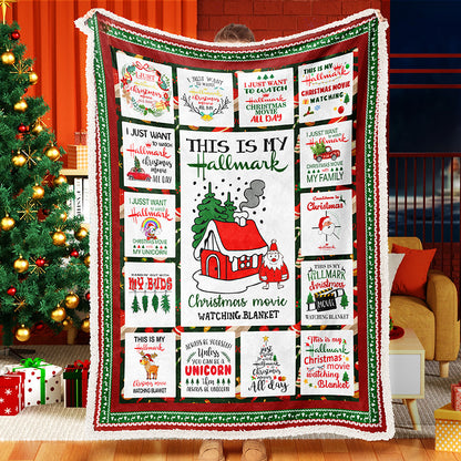 Santa Claus And His Home Christmas Blanket Sherpa Fleece Blanket Hallmark Blanket