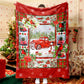 Red Truck Cardinal Christmas Tree Christmas Blanket Sherpa Fleece Blanket