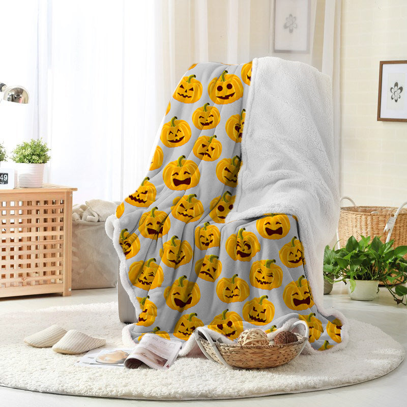 Jollyvogue Halloween Pumpkins With Various Expressions Halloween Blanket 2022 Soft Sherpa And Fleece Blanket