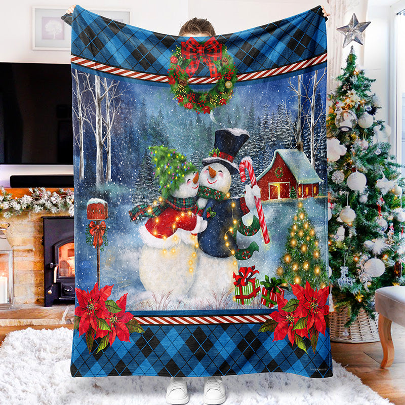 Sweet Snowman Family Blanket