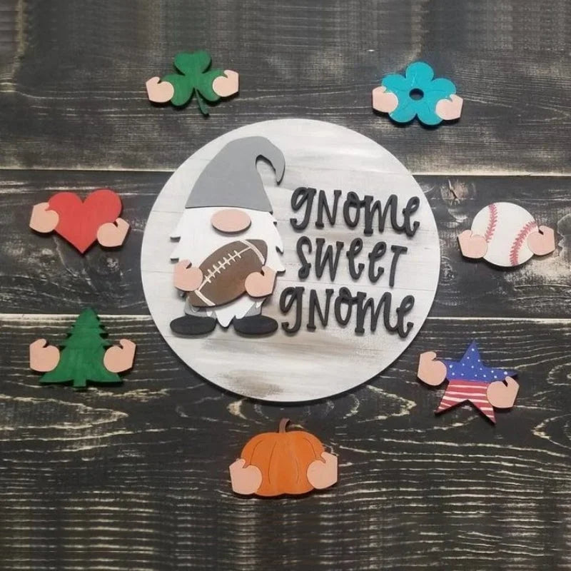 Cute Gnome Interchangable Welcome Door Hanger