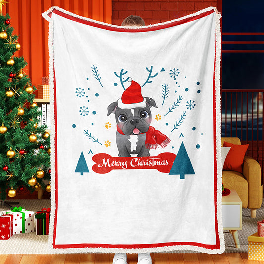 Adorable Christmas Cartoon Pet Celebration Blanket