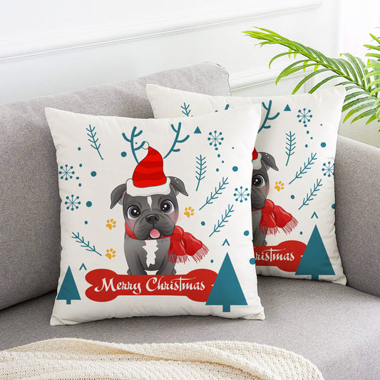 Adorable christmas cartoon pet celebration pillow covers 2pcs