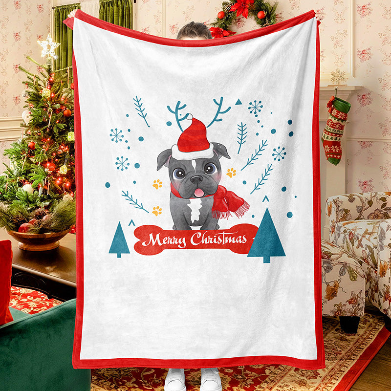Adorable Christmas Cartoon Pet Celebration Blanket