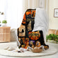 Halloween Black Cat Witch Pumpkin Throw Soft Cozy Sherpa Fleece Blanket