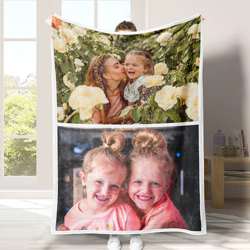 Personalized Photo Blanket 2 Photos for Daughter