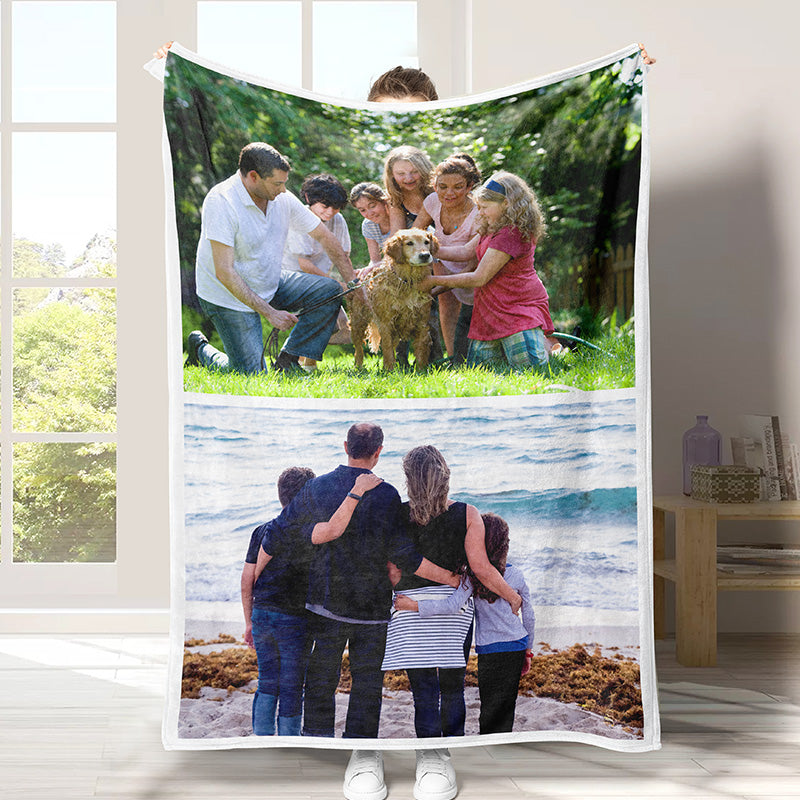 Personalized Photo Blanket 2 Photos for Family