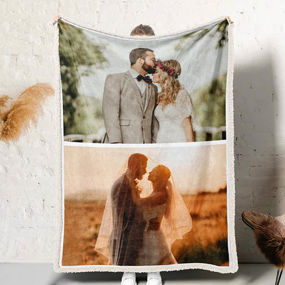 Personalized Photo Blanket 2 Photos for Lovers