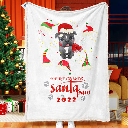 Cartoon Pet Christmas Celebration Blanket Pug Christmas