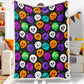 Jollyvogue Halloween Colorful Balloons Skull Spider Celebrating Halloween Halloween Blanket 2022 Soft Sherpa And Fleece Blanket