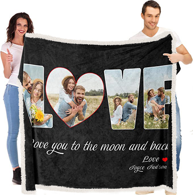 Personalized  Love Photo Blanket for Lovers