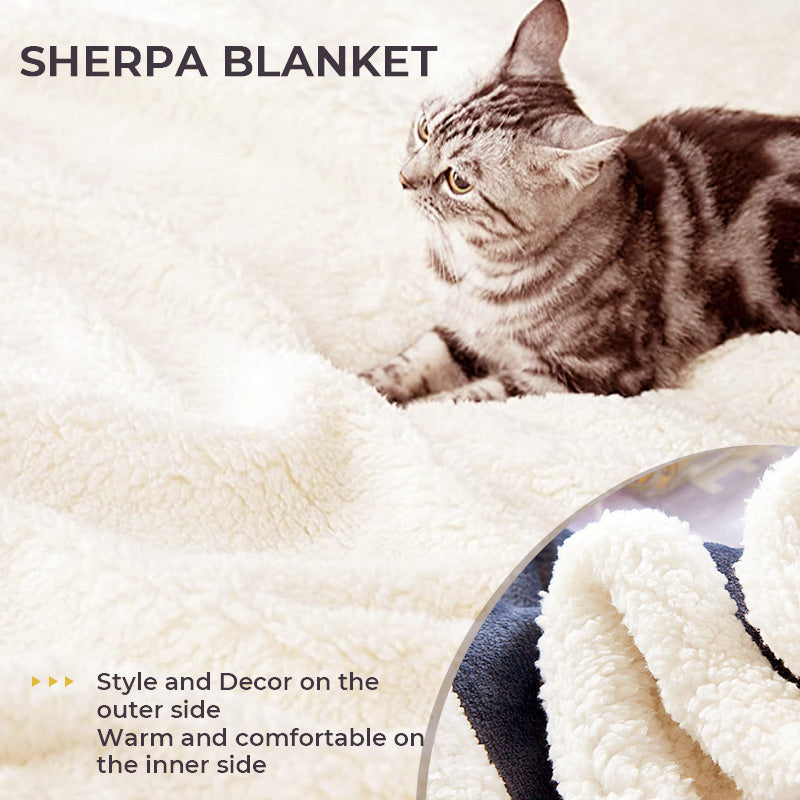 Huskey And Horse Photo Collage Throw Blanket Fleece Sherpa Blanket