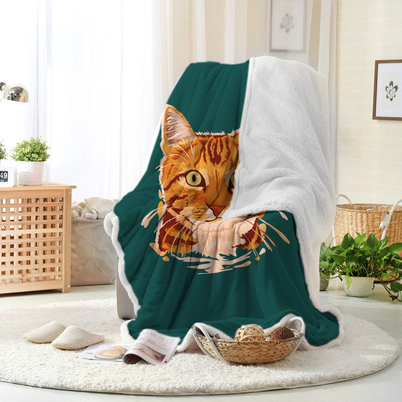 Cute Yellow Kitten Throw Blanket