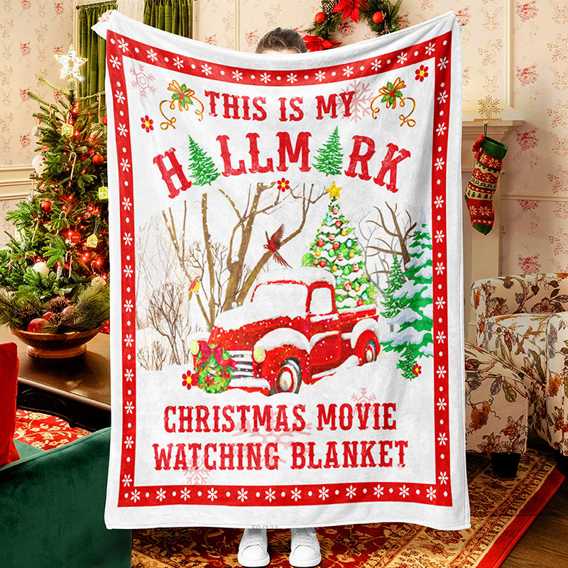 Christmas Truck And Tree Celebration Hallmark Blanket