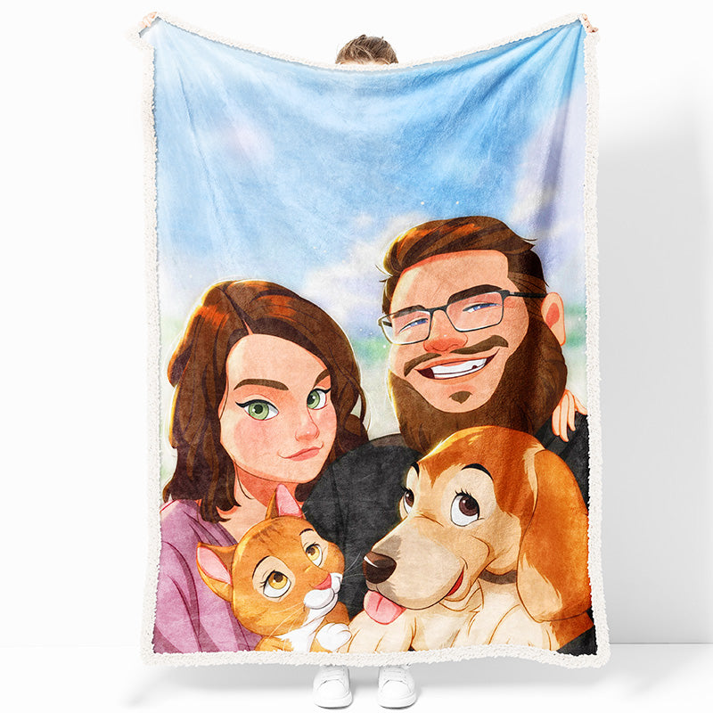 Hand painted custom cartoon blanket