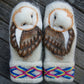 Hand Knitted Nordic Mittens With Owls