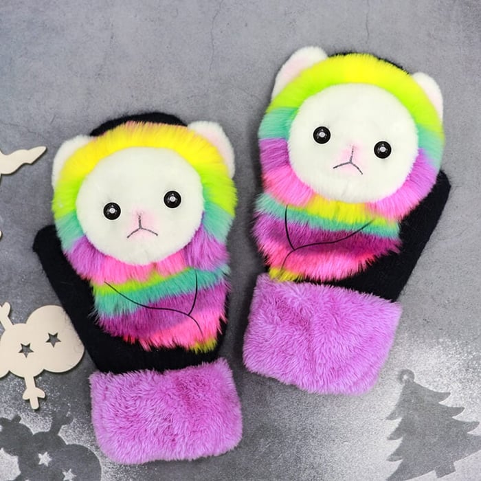 Cute Animal Plush Mittens