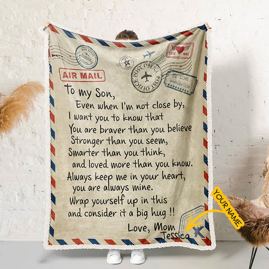 Personalized Blanket To Son Wish You Braver Than You Believe Blanket