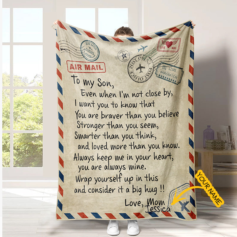 Personalized Blanket To Son Wish You Braver Than You Believe Blanket