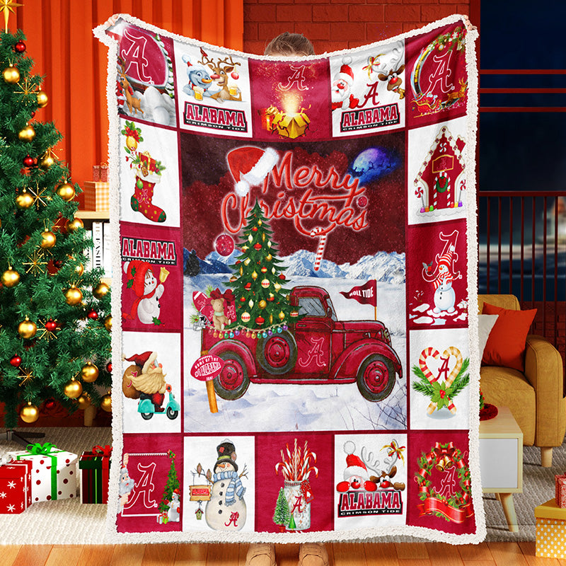 Christmas Tree Truck Patchwork Celebration Blanket