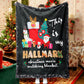 Christmas Gift Black Background Celebration Hallmark Blanket