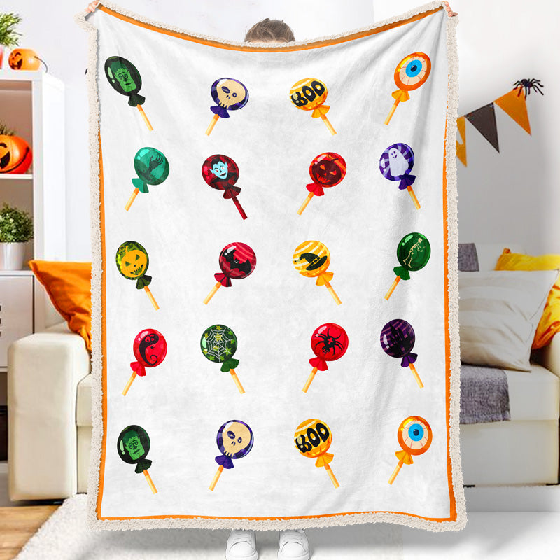 Jollyvogue Halloween Candy Lollipop Halloween Design Halloween Blanket 2022 Soft Sherpa And Fleece Blanket