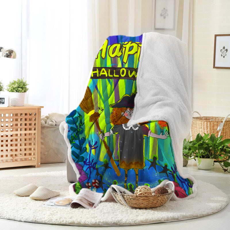 Jollyvogue Halloween Colorful Skull Print Halloween Halloween Blanket 2022 Soft Sherpa And Fleece Blanket