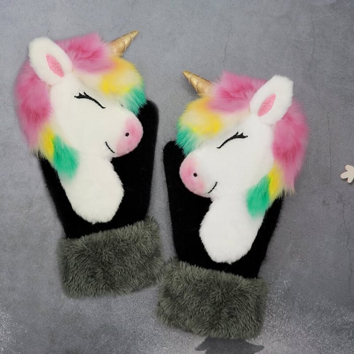 Cute Animal Plush Mittens