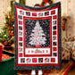 2022 Silver And White Christmas Tree Snowflake Balloon Stitching Merry Christmas Fleece Sherpa Blanket