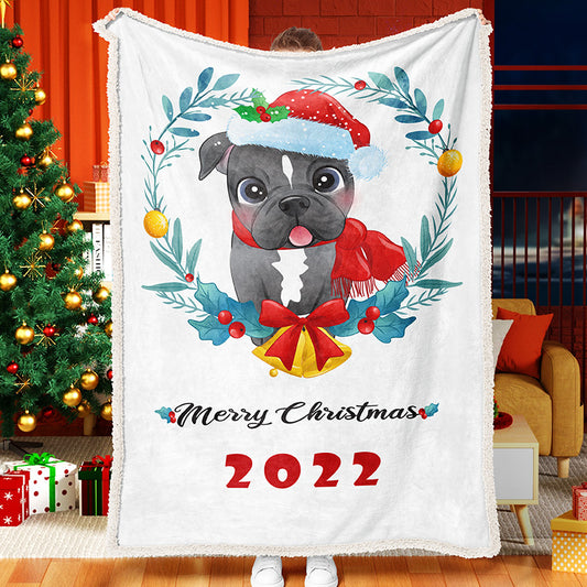 Santa Hat Pet Christmas Memorial Blanket