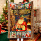 Santa Gift Merry Christmas Stove Fleece Sherpa Blanket