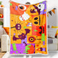 Jollyvogue Halloween Cartoon Pumpkin Bat Spider Mosaic Halloween Blanket 2022 Soft Sherpa And Fleece Blanket