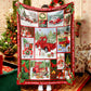 Red Truck Cardinal Christmas Tree Snowing Winter Merry Christmas Fleece Sherpa Blanket