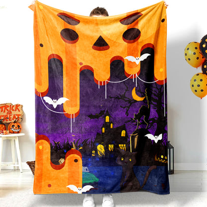 Jollyvogue Halloween Cartoon Black Castle Halloween Decoration Halloween Blanket 2022 Soft Sherpa And Fleece Blanket