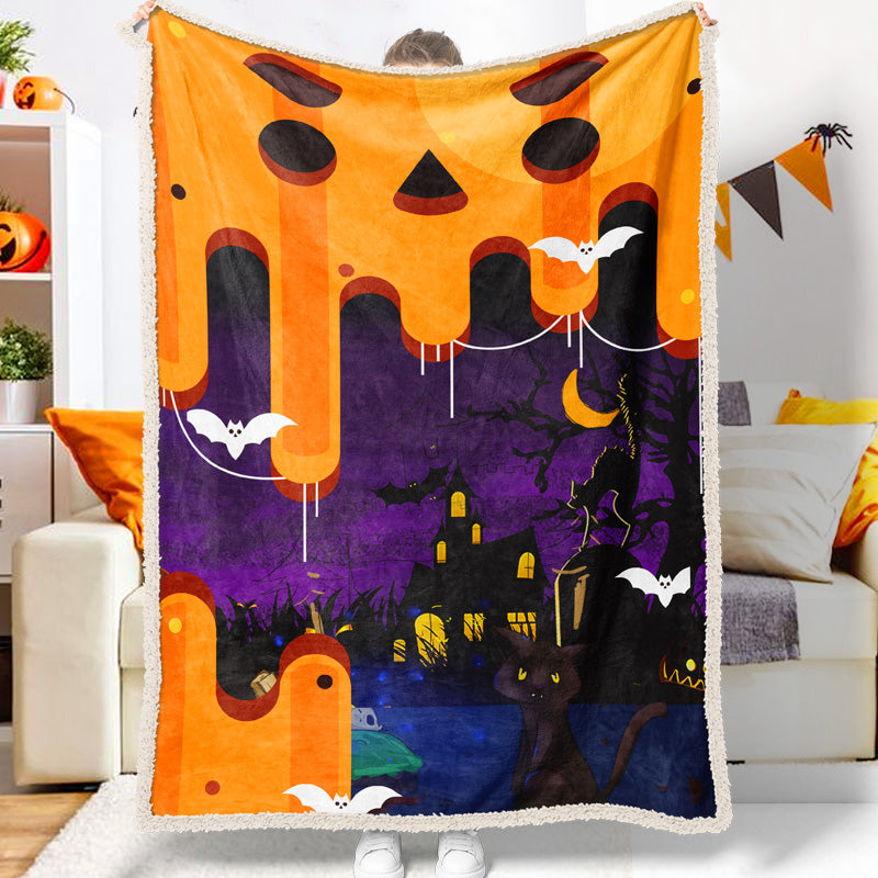 Jollyvogue Halloween Cartoon Black Castle Halloween Decoration Halloween Blanket 2022 Soft Sherpa And Fleece Blanket