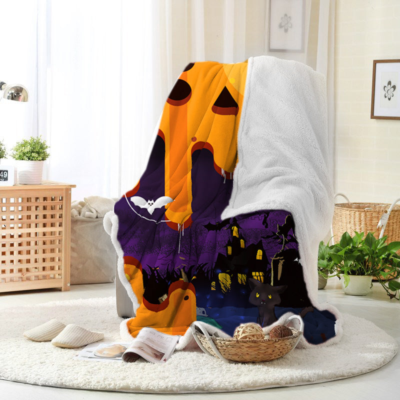 Jollyvogue Halloween Cartoon Black Castle Halloween Decoration Halloween Blanket 2022 Soft Sherpa And Fleece Blanket