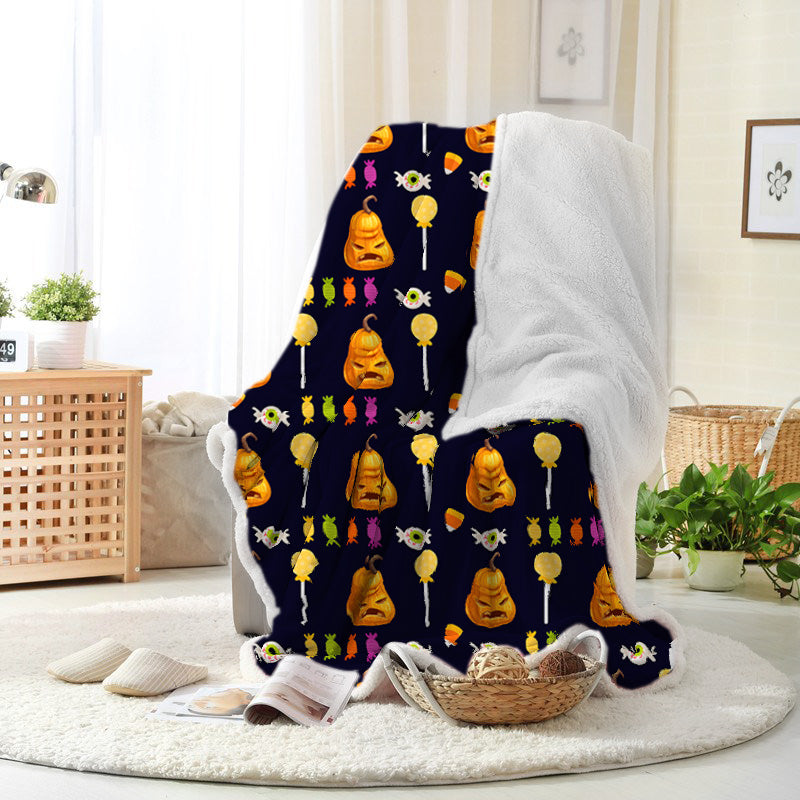 Halloween Pumpkin Candy Lollipop Halloween Blanket