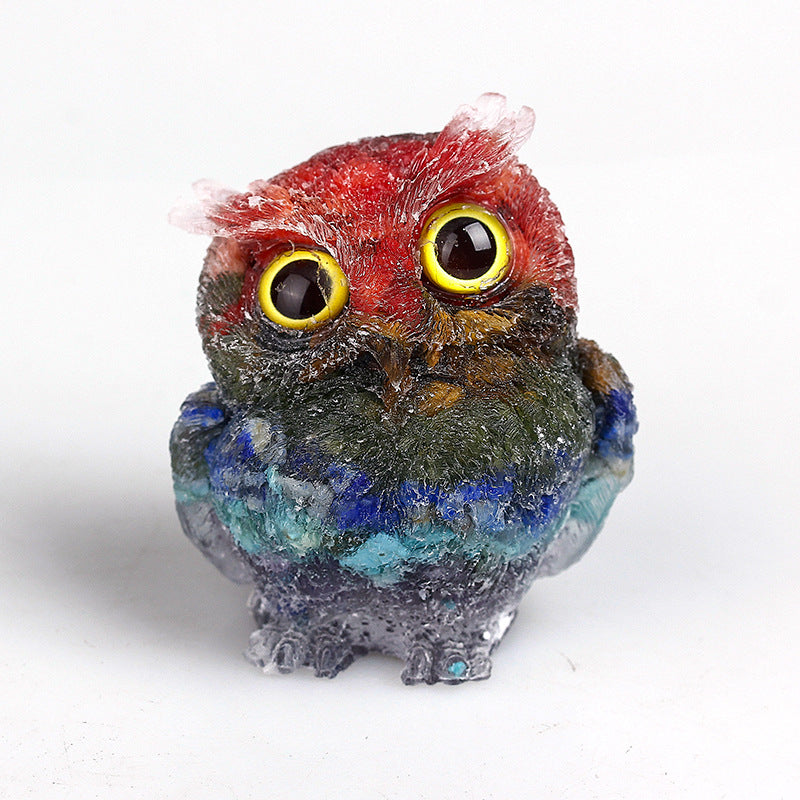Natural Crystal Gemstone Owl