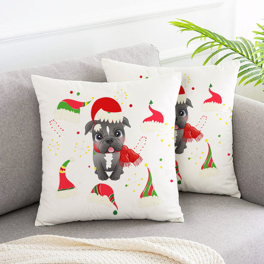 Cartoon Pet Christmas Celebration pillow covers 2pcs