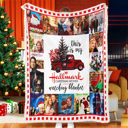 Red Truck Christmas Tree Christmas Movie To Celebrate Christmas Fleece Sherpa Blanket