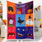 Halloween Cartoon Spooky Ghost Pumpkin Fangs Mosaic Halloween Blanket