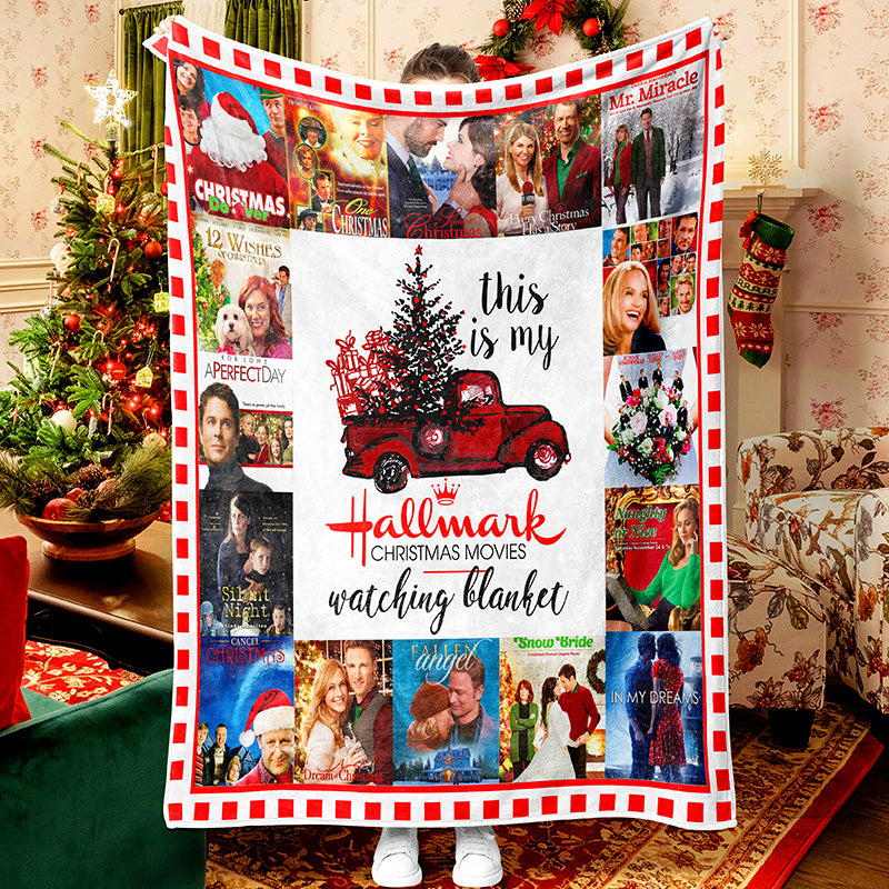 Red Truck Christmas Tree Christmas Movie To Celebrate Christmas Fleece Sherpa Blanket